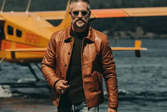 leather bomber jacket for men